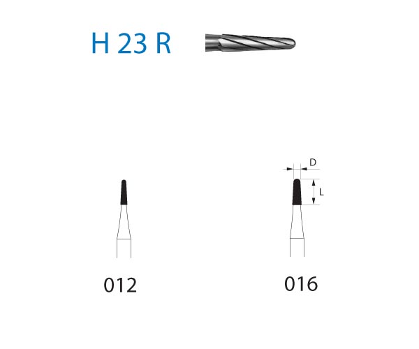 Fresa H23R de Carburo de Tungsteno para CA con Forma de Cono (5 uds)