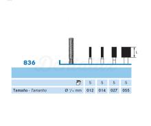Fresa 836 de Diamante para PM con Forma de Cilindro (5 uds)