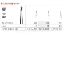 Fresa 830R de Carburo de Tungsteno FG Pera (6 uds)