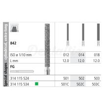 Fresa 842 de Diamante FG Cilindro X-largo Plano (6 uds)