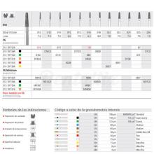 Fresa 855 de Diamante FG Cónica Media Redondeada (6 uds)