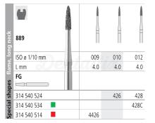 Fresa 889 de Diamante para FG Chama Gargalo Longo (6 un.)