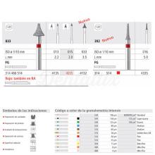 Fresa 833 de Diamante FG Forma Especial (6 un.)