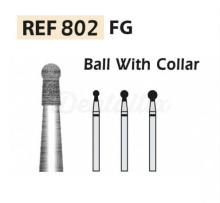 Fresa 802 de Diamante FG en Forma de Bola con Collar (5 uds)