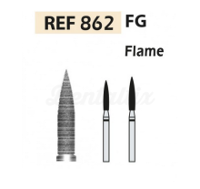 Fresa diamantata FG a forma di fiamma 862 (5 pezzi) di BADER