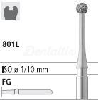 Fresa 801L de Diamante FG de Bola con Cuello Largo (6 uds)