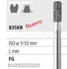 Fresa 835KR de Diamante FG Cilíndrica Corta Borde Redondeado (6 uds)