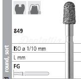 Fresa 849 de Diamante FG Cónica Corta Redondeada (6 uds)