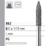 862 FG Cylindrical Flame Diamond Bur (6 pcs)