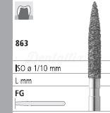 863 FG Long Flame Cylindrical Diamond Bur (6 pcs)