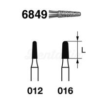 FG Fresa cilindrica arrotondata 849 diamantata (5 pz)