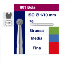 Fresa 801L de Diamante FG em Forma de Bola (5 un.) de MEDICALINE