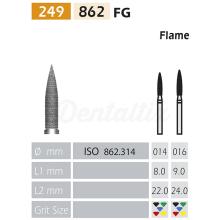 Fraise diamantée 862 FG en forme de flamme BADER (5 pcs)