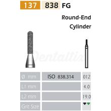 Fraise diamantée 838 FG cylindrique ronde (5 unités)