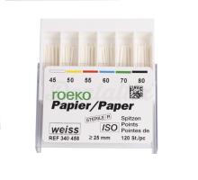 Pointes de papier blanches pour l'endodontie
