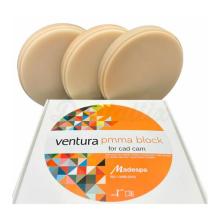 Ventura PMMA Blocco Monostrato: Blocco per restauri dentali temporanei (98 mm)